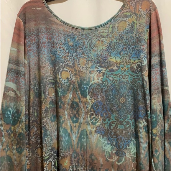 FRENCH BAZAAR XXXL TOP/TUNIC SHARK BITE TEALS - Picture 6 of 8